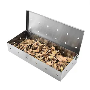 Accessori per fumo scatola per fumo scatola per fumatori per trucioli di legno per barbecue scatola in acciaio inossidabile