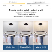 Lámpara Colgante LED Minimalista de Anillos Múltiples, Estructura Ensamblada, CRI97, Control Remoto Prechip, para Interiores de Villas y Escaleras