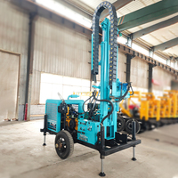Plateforme de forage de puits d'eau montée sur remorque personnalisée avec moteur diesel, équipement de forage minier, profondeur de forage maximale de 300 m