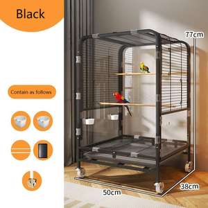 Kuş kafesi yüksek kaliteli ekstra büyük kuş kafesi kapalı paslanmaz çelik Bite ve çizilmeye dayanıklı çok fonksiyonlu ekran papağan - Product Image 5