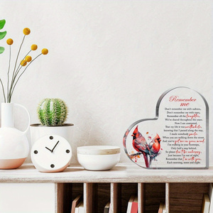 <span class=keywords><strong>Plaque</strong></span> <span class=keywords><strong>de</strong></span> marque Diytree en acrylique en forme <span class=keywords><strong>de</strong></span> cœur pour les <span class=keywords><strong>condoléances</strong></span> funéraires pour commémorer les parents décédés - Product Image 4