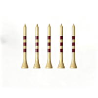 Accessoires de golf en bambou durables, prix d'usine OEM, 83/70 mm, tees de golf en bois personnalisés