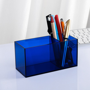 Organizador <span class=keywords><strong>de</strong></span> Escritorio Moderno y Minimalista <span class=keywords><strong>de</strong></span> Acrílico Transparente Grueso con 2 Compartimentos <span class=keywords><strong>para</strong></span> Bolígrafos y Brochas <span class=keywords><strong>de</strong></span> Maquillaje - Product Image 4