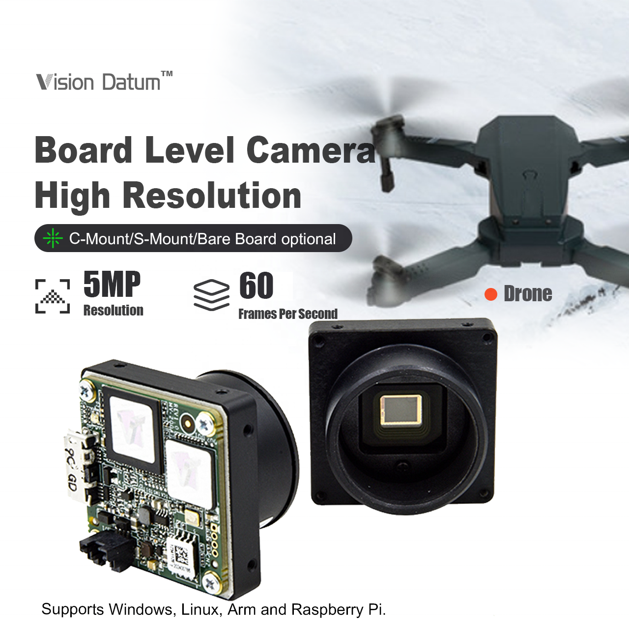 CMOS Imaging Sensor SONY IMX296 - Space-Limited Logistics Camera
