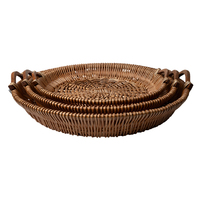 Plateau de rangement en osier tressé de grande taille, écologique, personnalisé, à bas prix, pour légumes et fruits