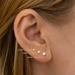 CANNER 2/3/4mm 3Pcs/Set Simple S925 Argent Sterling Classique Quatre Griffes Diamant Opale Femmes Filles Mini Boucles d'Oreilles Clous - Product Image 4