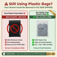 Sacs en papier glassine imprimés avec logo personnalisé, emballage écologique pour vêtements, neutres en carbone, pochettes translucides pour vêtements, certifiés FSC