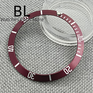 BLIGER <span class=keywords><strong>lunette</strong></span> en aluminium 33mm * 39.5mm <span class=keywords><strong>Vintage</strong></span> noir bleu foncé or index temps marques adaptées pour 41mm boîtier de montre pour hommes différentes couleurs - Product Image 5