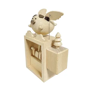 14x20 magneti fatti a mano in legno di faggio naturale maiale giocattolo sicuro per i regali per bambini decorazione Desktop Stress relax relax decorazione in legno