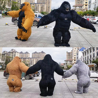 Costume de mascotte de gorille gonflable en vente chaude, 2,6 m, 3 m, singe gorille, mascotte d'anime personnalisée, maquillage de thème, carnaval