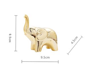Ornamenti artigianali in oro statuetta di piccoli animali graziosi placcatura in ceramica elefante casa ufficio arredamento tavolo da salotto - Product Image 4