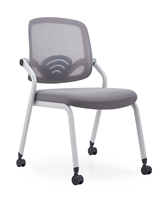 Chaise de formation pliable contemporaine en tissu avec roulettes pour salle de conférence universitaire et usage scolaire