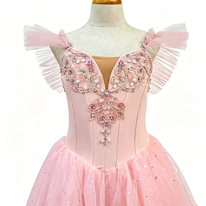 Vestido Romántico de Ballet para Niñas, Modelo <span class=keywords><strong>Clara</strong></span> Cascanueces, Color Rosa, con Falda Larga de Tul y Mangas con Volantes, Venta al Por Mayor - Product Image 4
