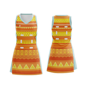 Robe de netball à motif de sublimation amical à changement rapide uniforme de robe de netball respirant professionnel pour les filles - Product Image 3