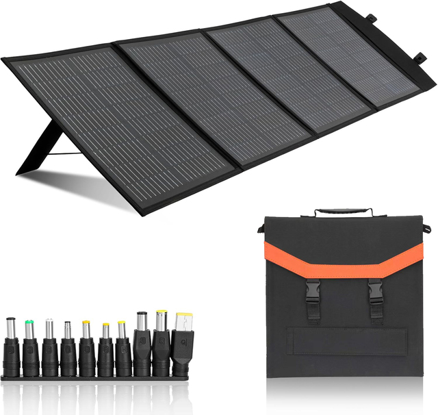 ALECTER 100W Monocrystalline Foldable Solar Panels DC USB Output TUV Certified Portable Charger High Efficiency Outdoor Camping