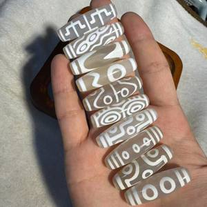 ลูกปัดดีซีลายเสือขาวหิมะ เกรด 38 มม. ลายไม่จำกัด ลายเก้าตา หลายลวดลาย ทำจากอาเกต สไตล์จีนโบราณ สำหรับเสริมฮวงจุ้ย - Product Image 4