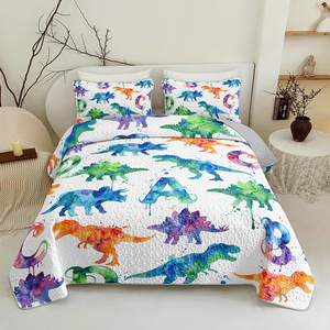 Juego de Ropa de Cama con Tema de Dinosaurios de Dibujos Animados, Juego de Funda de Edredón Ligera, Suave y Transpirable para el Dormitorio - Product Image 1