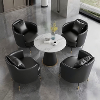 Tavolo da Pranzo Moderno Minimalista in Pietra Sinterizzata Premium con Gambe in Metallo, Arredamento Ecologico per Casa e Caffetteria