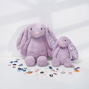 دمية أرنب عيد الفصح لطيفة بطول 25 سم مع إمكانية إضافة شعار مخصص، ألعاب قطيفة ناعمة وثقيلة الوزن - Product Image 1