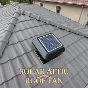 Ventilador de Techo Solar de 25W con Control por Aplicación Inteligente, Ventilador de Ático de 14'' de Acero Galvanizado con Certificación CE - Product Image 1