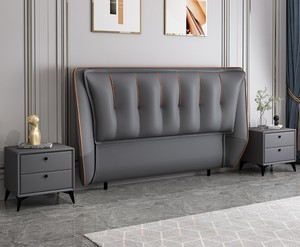 <span class=keywords><strong>Letto</strong></span> in pelle minimalista trapuntato queen size pannello a parete alta trapuntato di lusso a parete in <span class=keywords><strong>oro</strong></span> di lusso testiera king - Product Image 5