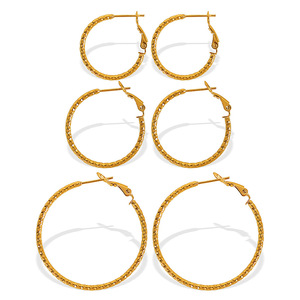 <b>Hoop</b> Earrings For Women Gold Silver Twist Design <b>Large</b> Size Fashion Jewelry - Product Image 5