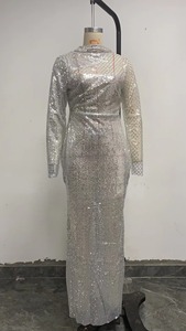 Vestido <span class=keywords><strong>de</strong></span> Noche Largo con Lentejuelas Plateadas y Hombros Descubiertos para Mujer Joven, Vestido <span class=keywords><strong>de</strong></span> <span class=keywords><strong>Fiesta</strong></span> Brillante - Product Image 6