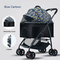 Poussette 3-en-1 en acier pour animaux de compagnie, détachable, pliable, à 4 roues, toutes saisons, pour chiens et chats, idéale pour les voyages et le camping
