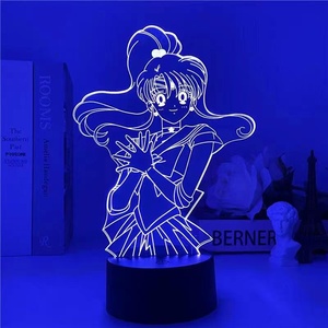 Lámpara de luz nocturna 3D de ilusión 3D, foto personalizada, personajes de Sailor Moon para decoración de dormitorio de niña - Product Image 1