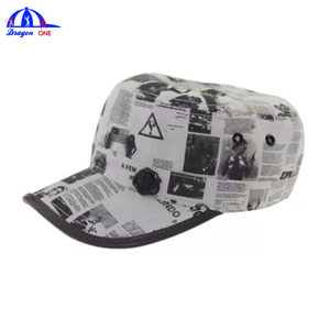 Gorra de cadete personalizada con estampado, gorra vintage de algodón de copa plana, gorras de diseño de periódico estilo streetwear OEM, gorra de asalto al por mayor, gorra de camuflaje de 5 paneles - Product Image 2