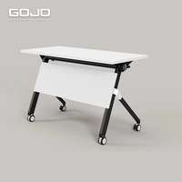 Table et chaises de bureau scolaire modulaires blanches modernes de haute qualité, design pliable durable pour les réunions et la formation