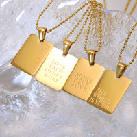 Collier avec pendentif initial vintage en acier inoxydable plaqué or Qiuhan OEM/ODM avec lettres gravées personnalisées