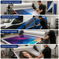 Film de plastification à froid auto-adhésif, dos jaune brillant, résistant aux UV, écologique, vente en gros, pour publicité extérieure, art, photo
