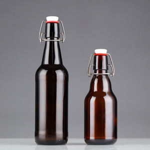 कस्टम खाली 250 एमएल स्पष्ट नीले ग्लास एम्बर बीयर की बोतल 330 मिली 500 मिलीलीटर 1 लीटर स्विंग टॉप शराब की भावना बीयर के लिए - Product Image 2