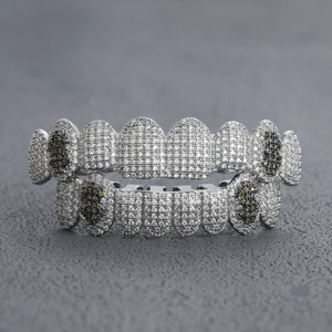 G028 Top 8 Botom 8 Tooth <span class=keywords><strong>Grilz</strong></span> Symbole coloré Full CZ <span class=keywords><strong>Grilz</strong></span> Pour hommes et femmes - Product Image 5