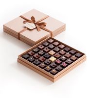 Boîte d'emballage de luxe or de qualité supérieure pour cadeau truffe chocolat dattes bonbons couvercle en carton et boîte de papier de base