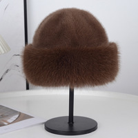 Topi Mongolia - Topi Bucket Kasual Tebal Hangat Berbulu Imitasi Mewah, Bernapas, Modis, Imitasi Bulu Mink, Unisex, Topi Nelayan