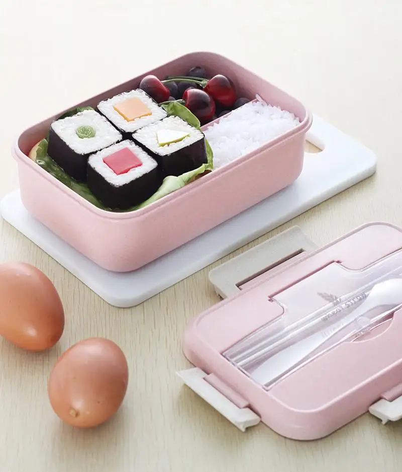 Fiambrera Bento para adultos y niños, caja Bento para niños sin BPA duradera para llevar