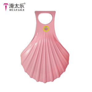 Luge à neige pour enfants Huataile, forme de coquille rose, 50 cm, matériau HDPE, pour le plaisir hivernal en plein air - Product Image 3