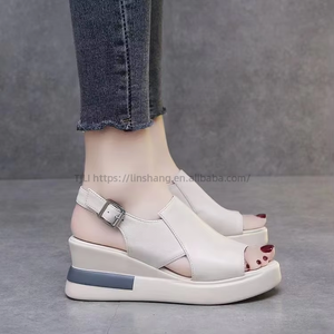 Factory Wholesale New Summer High Heels Plus Size 41 42 Platform Women's <b>Shoes</b> Wedge Sandals Women - Product Image 3