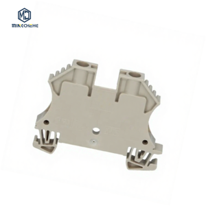 WDU 6 Feed-Through Screw Terminal <b>Block</b> mm 41 a 800 V Dark Beige TS35 2-Pole Nickel-Plated Copper DIN Rail <b>Mount</b> - Product Image 1