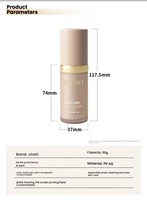 Botol Dispenser 3 Bagian Premium untuk Krim Wajah, Foundation, BB Cream, dan Concealer, Isi Ulang, Anti Bocor, Matte, PP+AS, 50g, Grosir