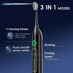 Brosse à dents électrique et <span class=keywords><strong>hydropulseur</strong></span> 2-en-1, nettoyant <span class=keywords><strong>dentaire</strong></span> rechargeable pour usage domestique alimenté par batterie, compatible avec <span class=keywords><strong>Amazon</strong></span> - Product Image 4