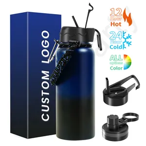 40oz 2024 New Design Custom Mix Color Stainless Steel Water Bottle Double Wall Travel Vacuum Flask