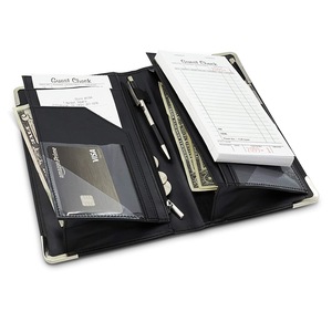 Premium Restaurant Check Presenters 5,25 "x 9" Guest Check Card Holder Suministros de restaurante para servidores Camarero <span class=keywords><strong>Camarera</strong></span> <span class=keywords><strong>Bar</strong></span> Negro - Product Image 5