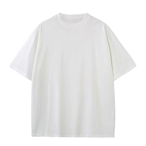 Camiseta de Alta Calidad de 230 g/m², Talla Grande, para Hombre, Manga Corta, Algodón, Color Sólido, Tendencia Casual, Verde, Blanco, Negro - Product Image 6