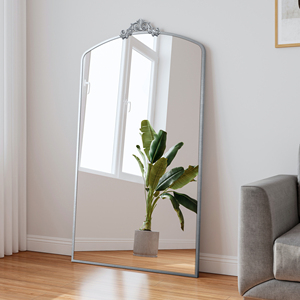 Full Length <b>Mirror</b> 36x66 Inch Vintage Ornate Arched Metal Framed Floor <b>Mirror</b> Dressing <b>Mirror</b> Oversized Wall <b>Mirror</b> - Product Image 3