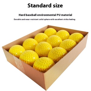Bolas de entrenamiento de béisbol profesional Núcleo sólido de PU de alta densidad de 9/12 pulgadas para golpear/lanzar/fildeo, máquina y lanzamiento de manos - Product Image 2