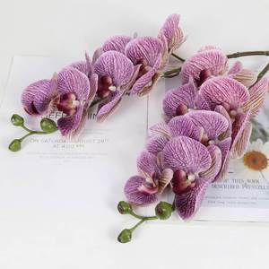 Vente en gros d'orchidées artificielles Phalaenopsis au toucher réel, décoration d'intérieur, arrangement floral haut de gamme - Product Image 4
