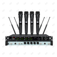 Precio al por mayor: Sistema de micrófono de karaoke UHF de alto rendimiento EIF Modelo AD4Q de 4 canales con auriculares y lavalier, para escenario, 1 año de garantía.